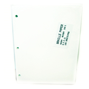 Braille Paper, Heavyweight 8.5 x 11 3 Hole Punch - The Carroll
